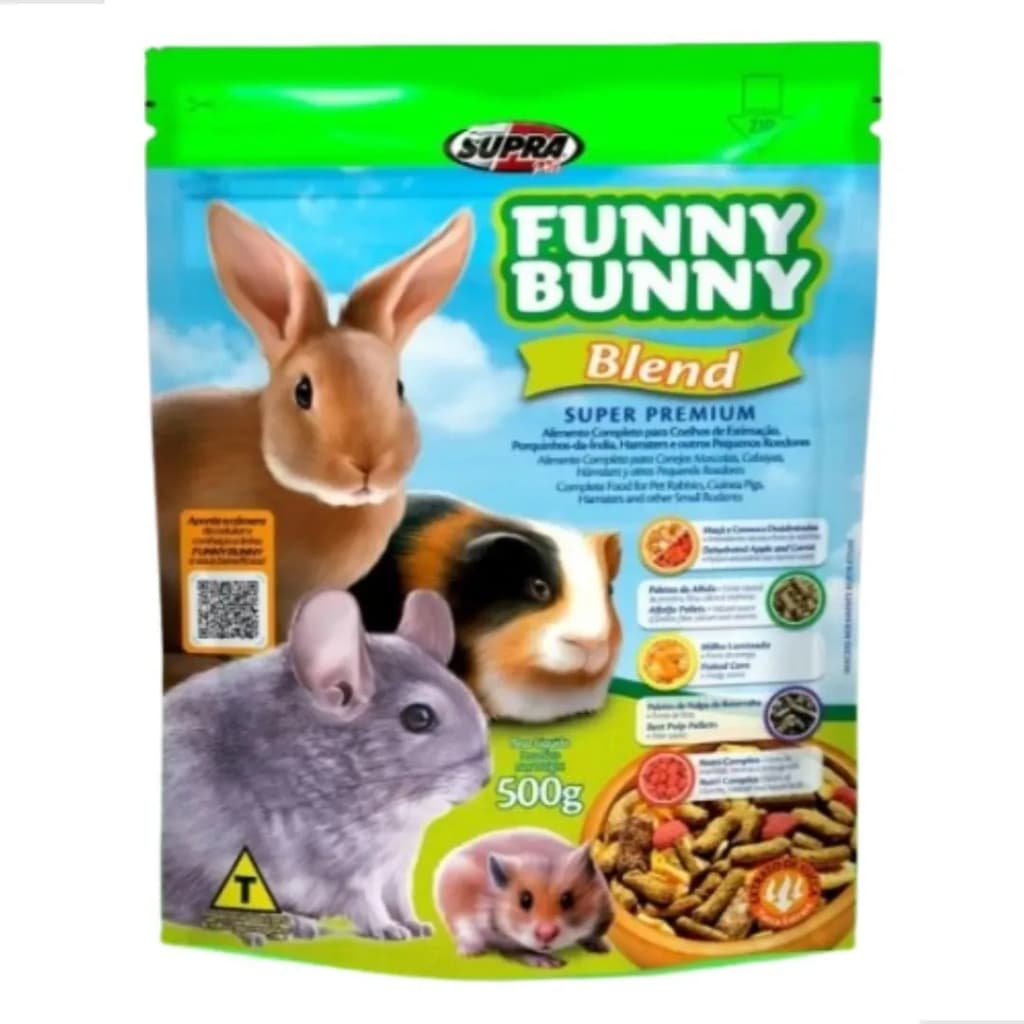 Ração Funny Bunny Blend 500g Hamster Porquinho da India Coelho