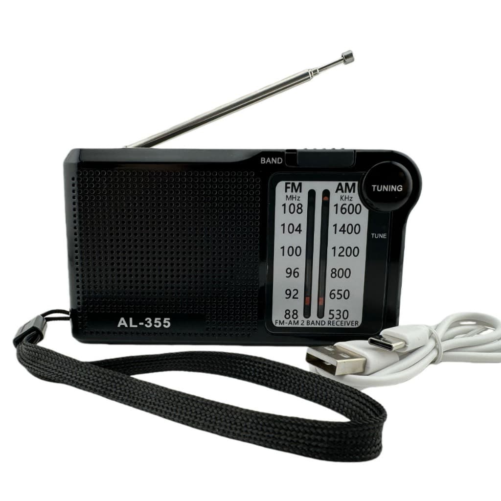 Rádio De Bolso Mini Portátil FM/AM 2 Bandas Retrô com Alça