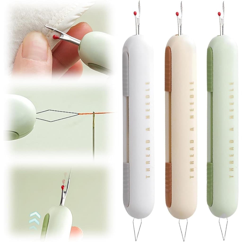 Passador de Linha na Agulha + Estripador 2 em 1 Ferramenta Prática de Costura