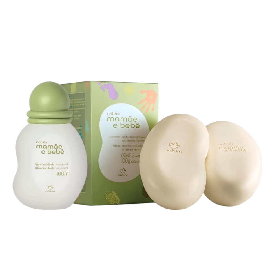 Mamãe e Bebê Natura Colônia 100ml + Sabonete 02un 100g