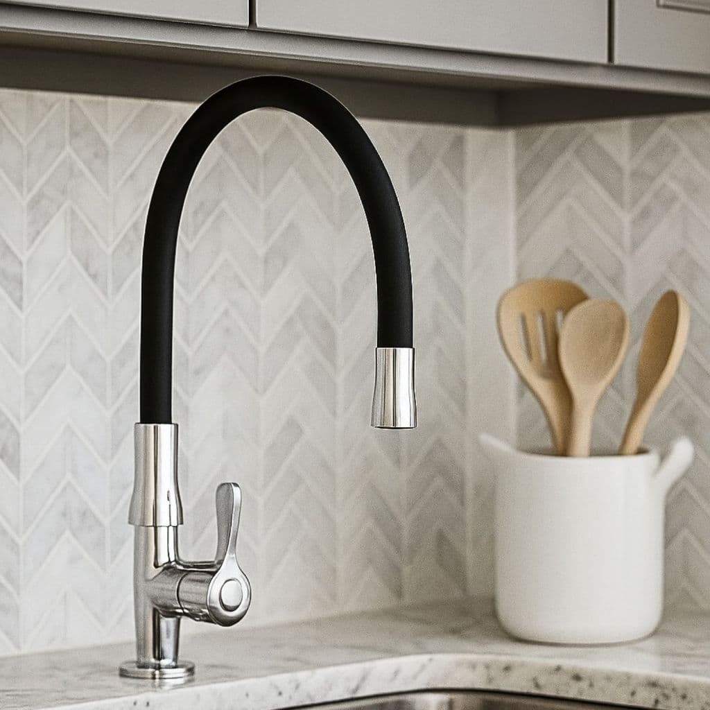 Torneira De Cozinha Gourmet Bancata Tubo Flexivel Preto