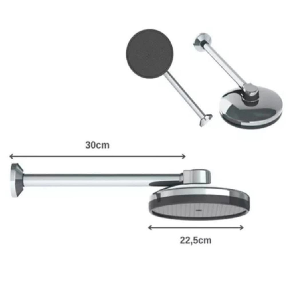 Chuveiro Ducha Fria Vale Plast 225mm Cromado -  Alta Vazão e Design Moderno