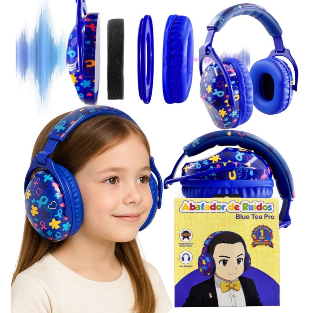 BLUE TEA PRO /28 db Fone Abafador De Som P/ Criança Hipersensibilidade E Autismo/ BLUE TEA PRO atenuação