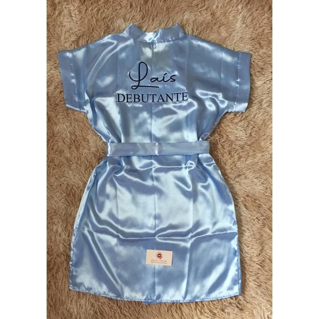 Robe De Cetim Bordado Personalizado Debutante e Nome Roupão Hobby Casamento *Leia a descrição antes de efetuar a compra*