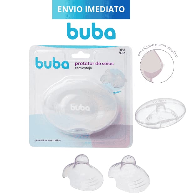 Protetor De Silicone Para Seios Buba com Estojo C/2 Unidade OU Pomada Lanolina para Rachadura Mamilo
