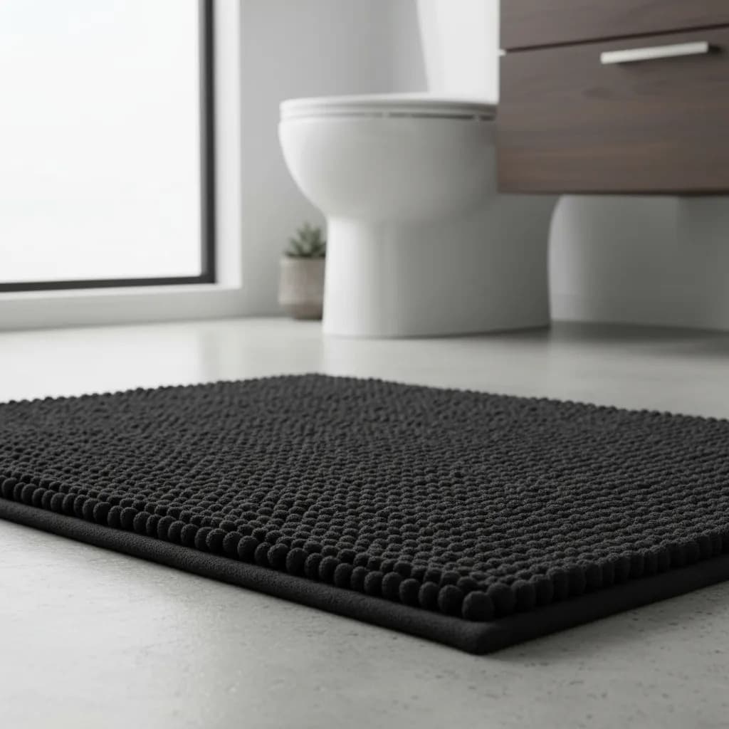 Kit  2 Tapetes  de Banheiro 38x58 Antiderrapante Microfibra Bolinha Macarrão