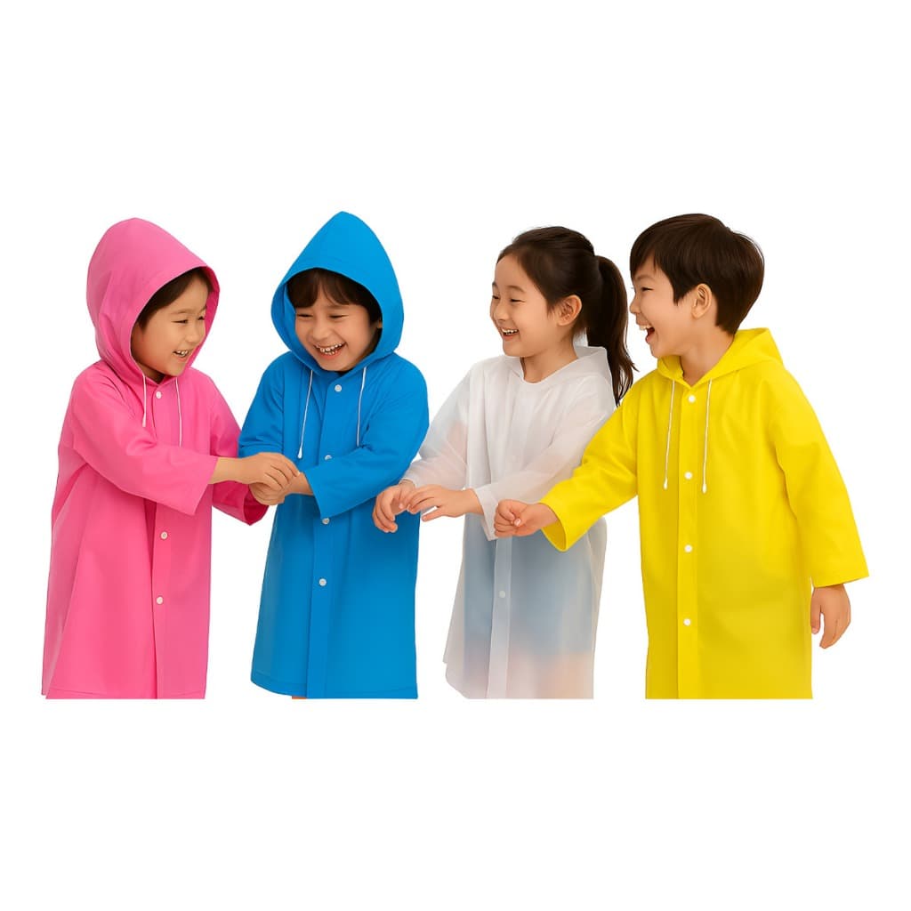 Capa Chuva infantil Colorida - Reforçada Resistente Impermeável Com Capuz Menino -Menina unissex