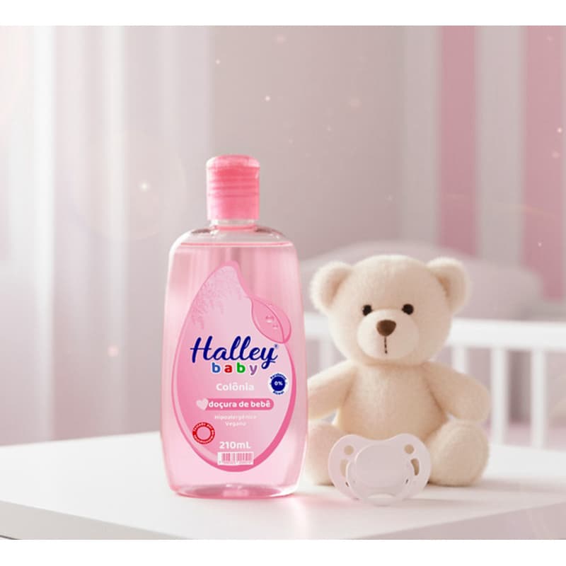1 Frasco Colônia Infantil Doçura de Bebê Hipoalergenico Vegano Halley Baby 210 ml