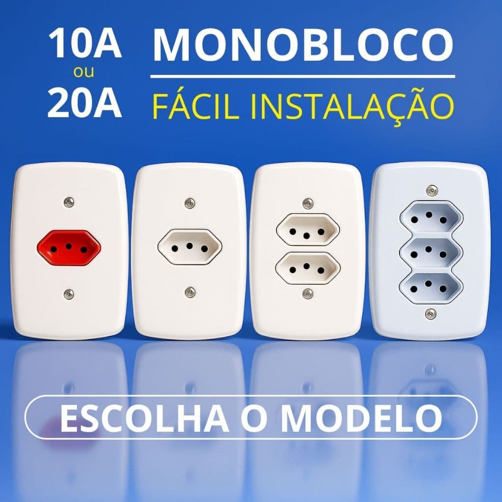 Tomada 10a 20a Amperes Simples Dupla Tripla Branca 4X2 Pluzie