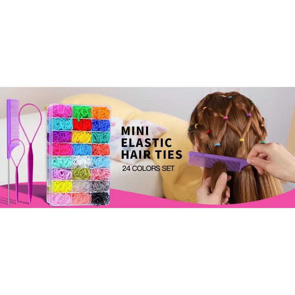🎀 Kit Completo de Elásticos Coloridos e Acessórios para Penteado  💇‍♀️ Transforme seus penteados