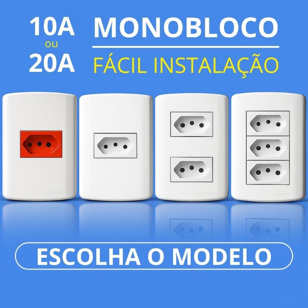 Tomada 20a 10a Amperes Dupla Tripla Monobloco Branca Pluzie