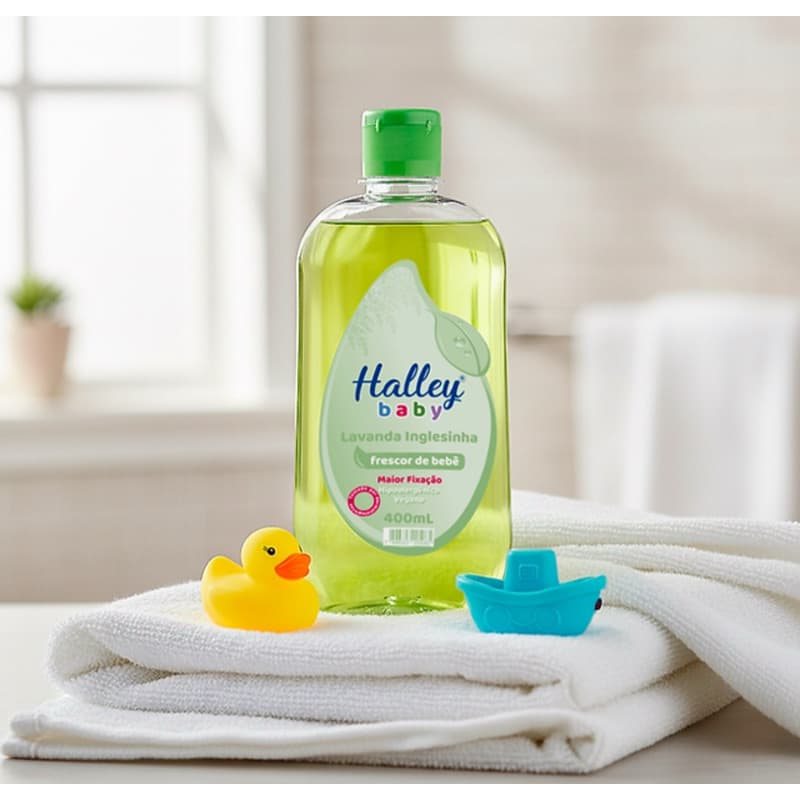 1 Frasco Colonia Infantil Lavanda Inglesinha Hipoalergenico Vegano Frescor de Bebê Halley Baby 400 ml