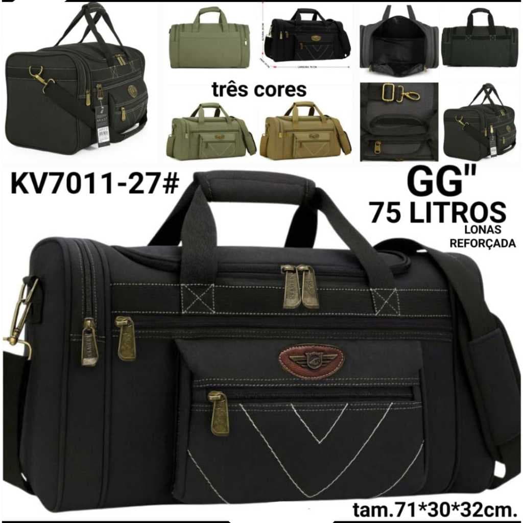 Bolsa de Lona reforçada Grande e Mala pra Viagem KV7011-27 75L