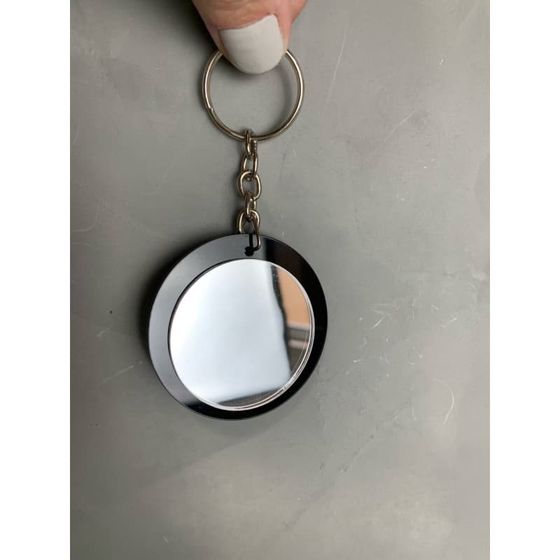 Kit Chaveiro Acrilico Preto Frase Motivacionais com Espelho