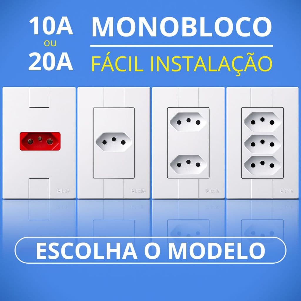 Tomada 10A 20A Amperes Simples Dupla Tripla Modular 4x2 Pluzie