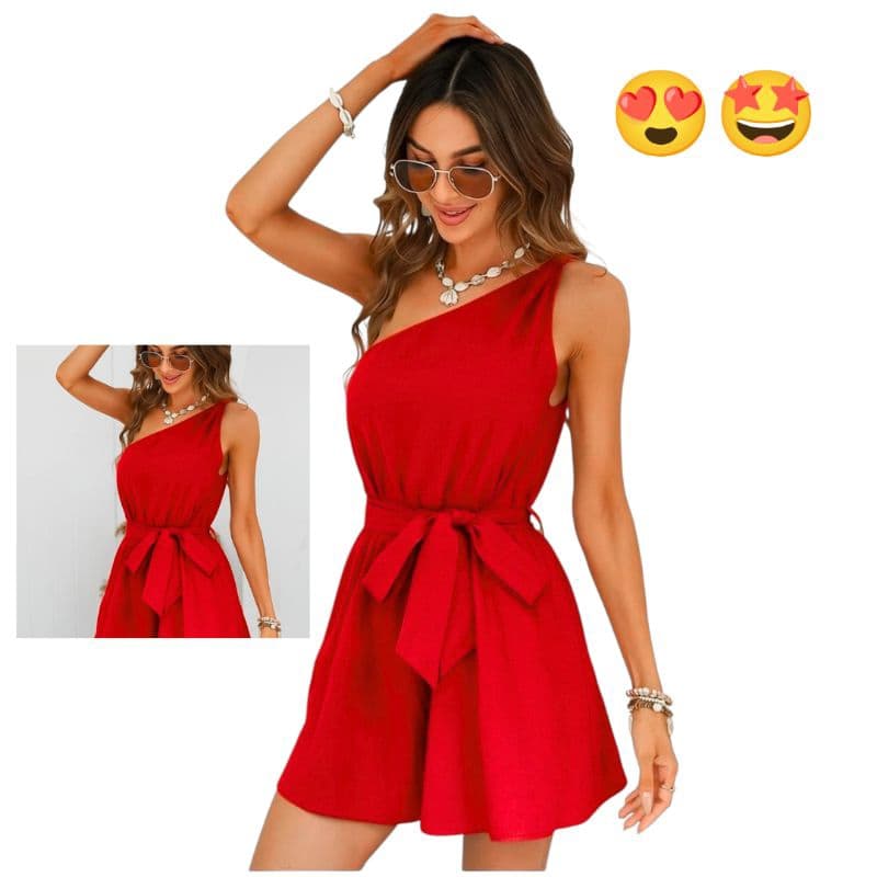 Macaquinho Feminino Mula Manca Com Cinto Moda Verão