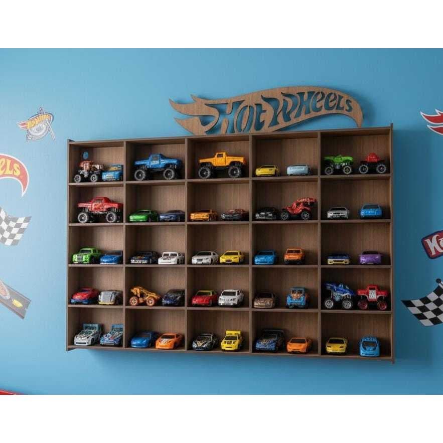 Expositor Suporte Para Carrinhos Miniatura Em MDF Hotwheels