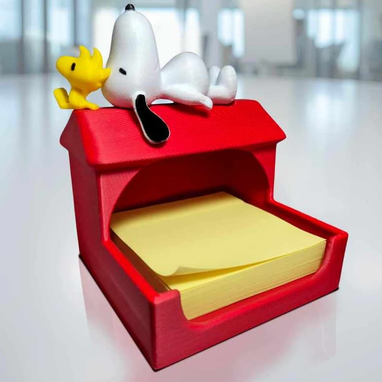 Organizador de postits do snoopy com o woodstock