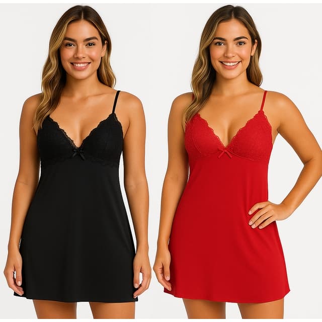 2 Camisolas Luxo | Detalhes em Renda Elegância e Conforto