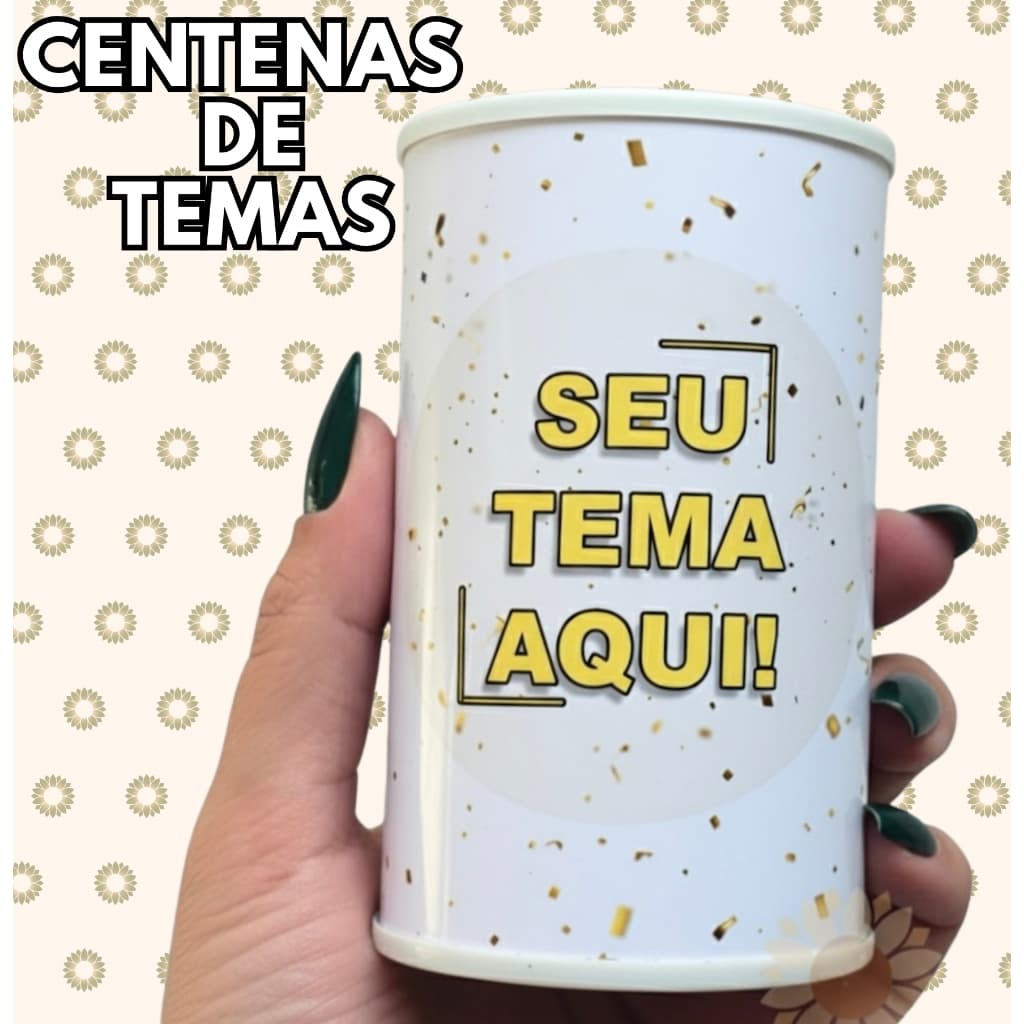 Rótulo adesivo para Cofrinho 10x6 Personalizado Lembrancinhas Infantil, Aniversário, Brinde Qualquer Tema, Nome ou Arte.