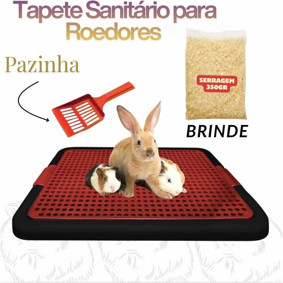 Kit Tapete Banheiro Higiênico para Roedores Porquinho da Índia e Coelhos - Serragem e Pá Higienica