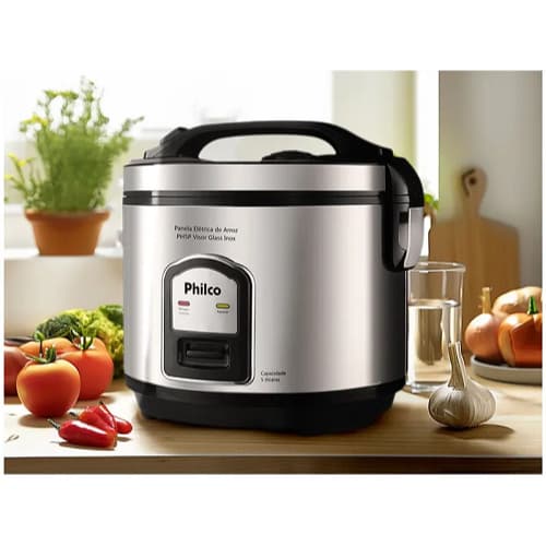 Panela de Arroz Philco 5 xícaras PH5P Visor Glass Inox 127v