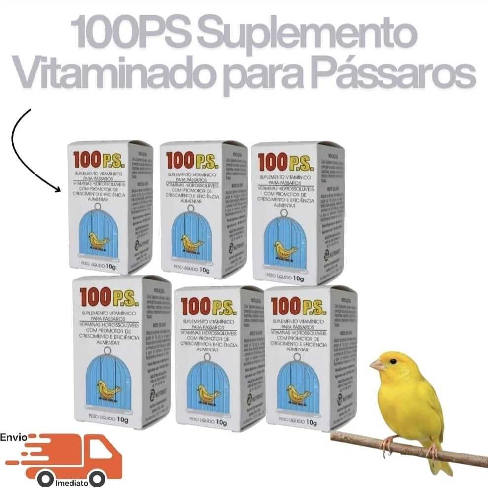 Suplemento Vitamínico Para Pássaros 100PS Peito Seco 10gr  Envio Imediato Promoção