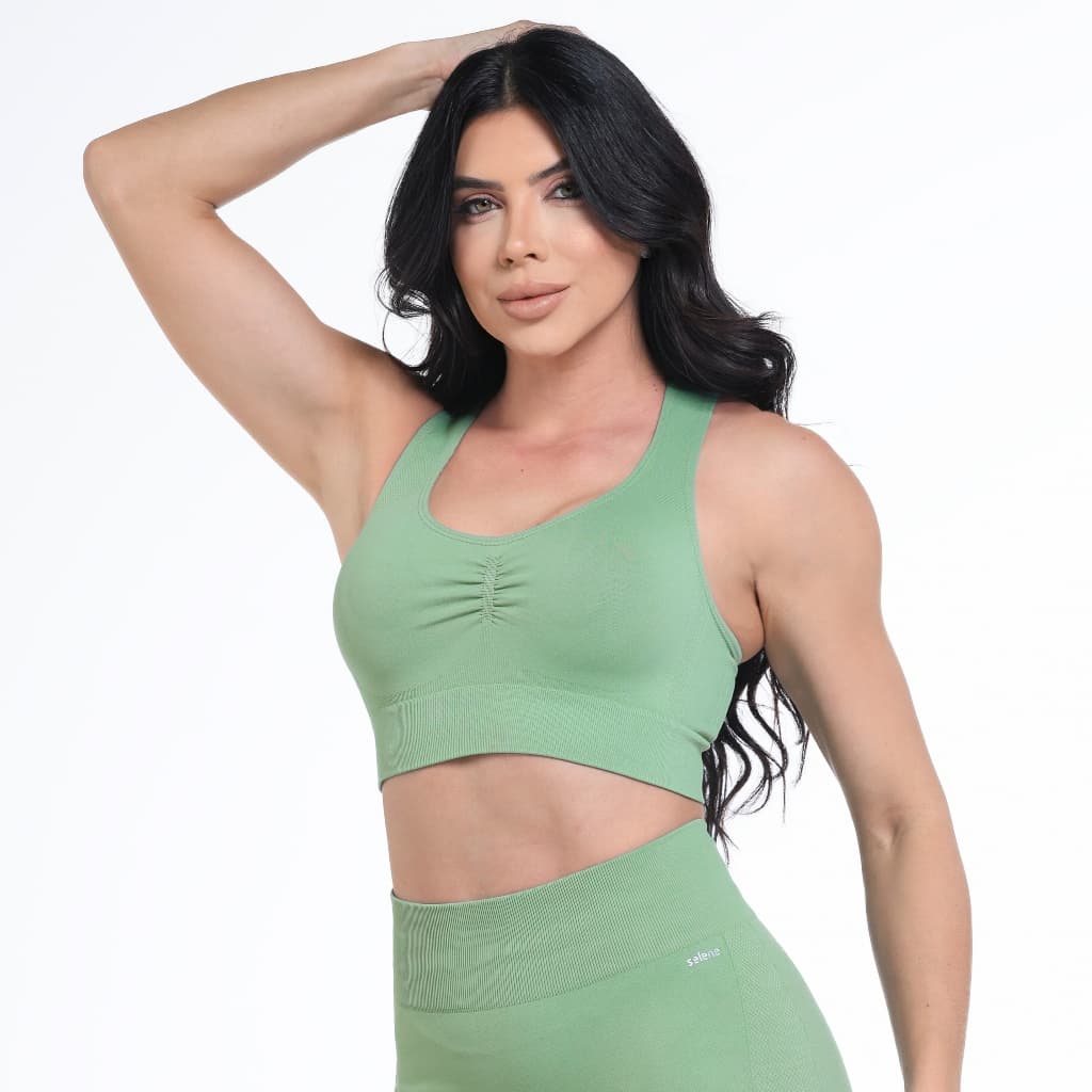 Top Selene Sem Costura Academia Treino Alta Sustentação Fit Original