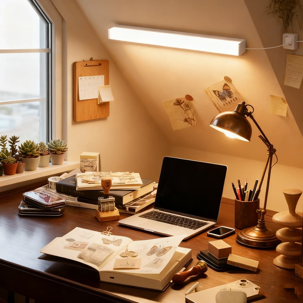 Barra LED Sensor Recarregável USB: Luz Suave para Escrivaninha, Guarda-Roupa e Cozinha