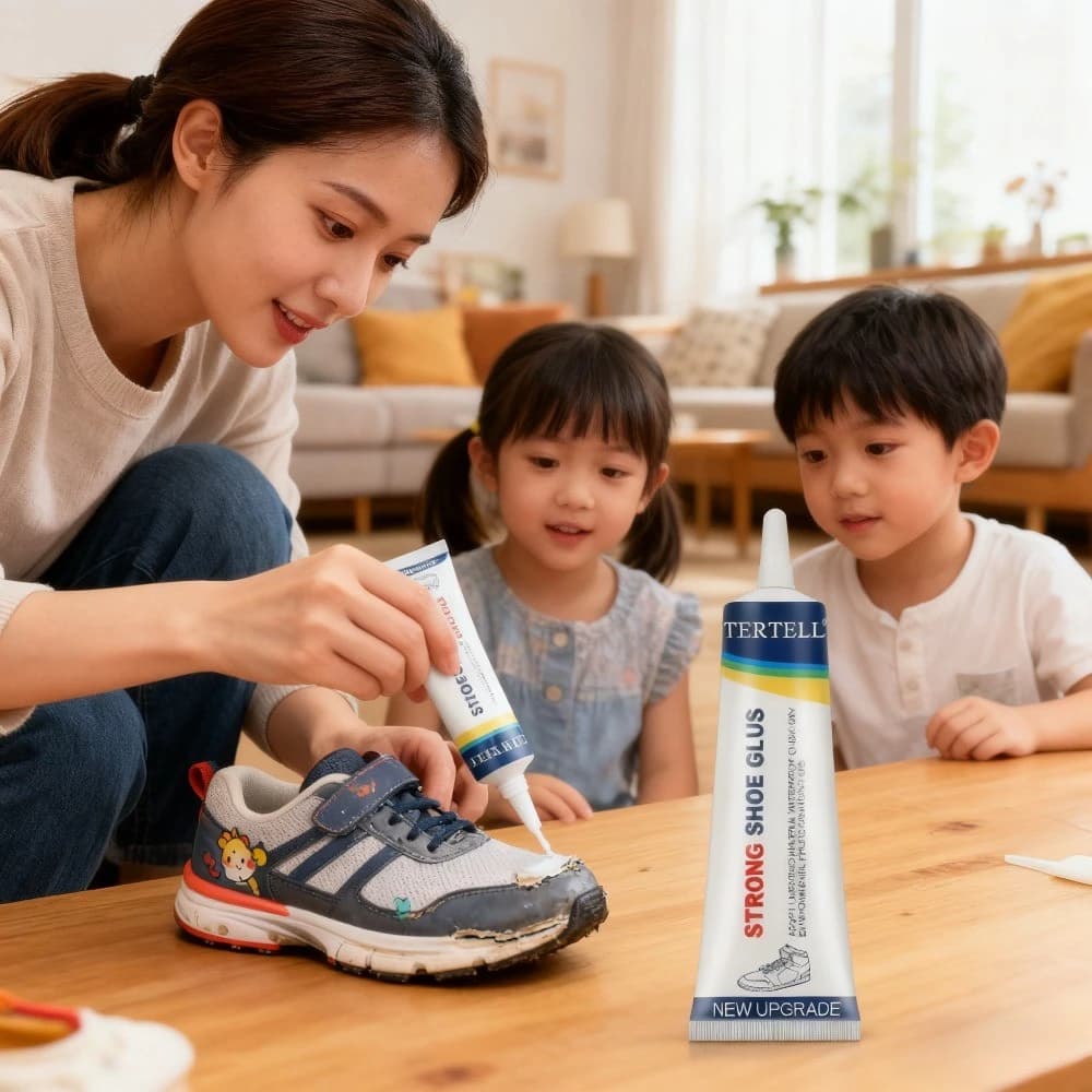 Cola adesiva para reparação de calçado, cola forte e impermeável para reparação de calçado.