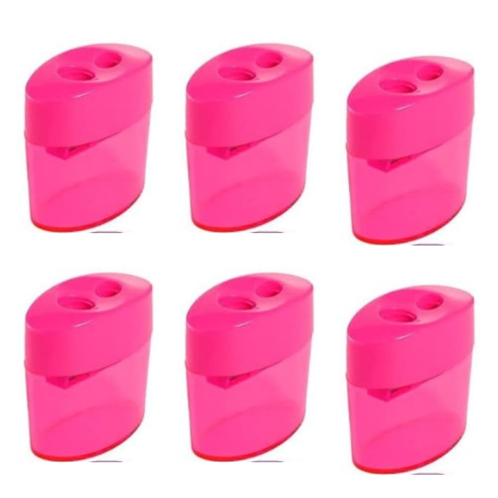 Apontador Com Depósito Duplo Oval 2 Furos - Leo&leo- 6 Apontadores