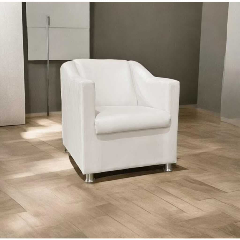 Pronto Entrega - Poltrona Decorativa tillak Para Barbearia Salão De Beleza Recepção Cores Pés Cromados