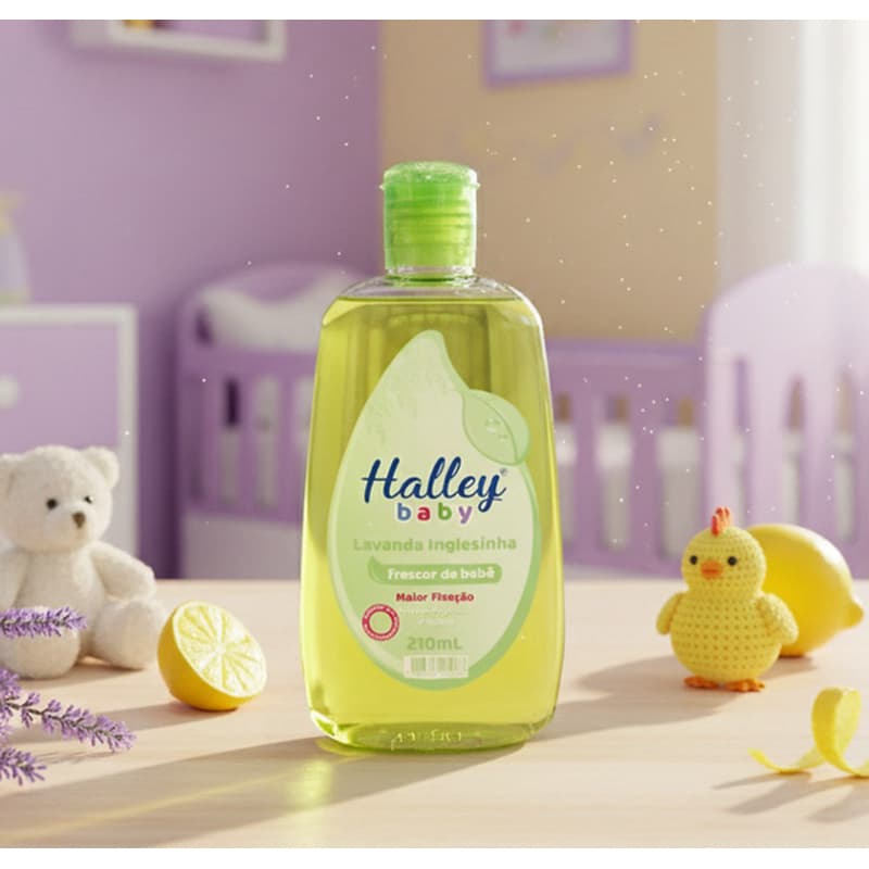 2 Frascos Colonia Infantil Lavanda Inglesinha  Hipoalergenico Vegano Sem Parabenos Halley Baby 210 ml Unidade