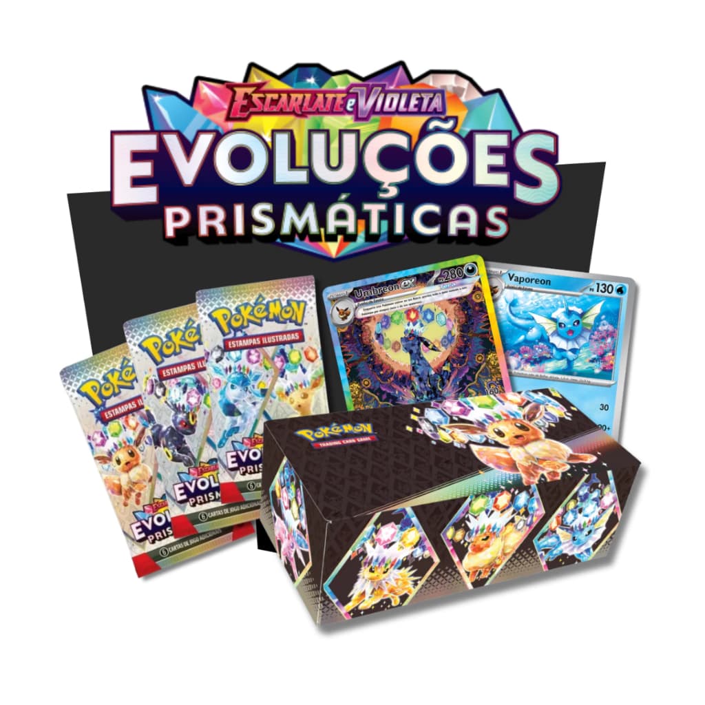 Kit de Cartas Avulsas Pokémon Evoluções Prismáticas com até 50 cartas a escolha