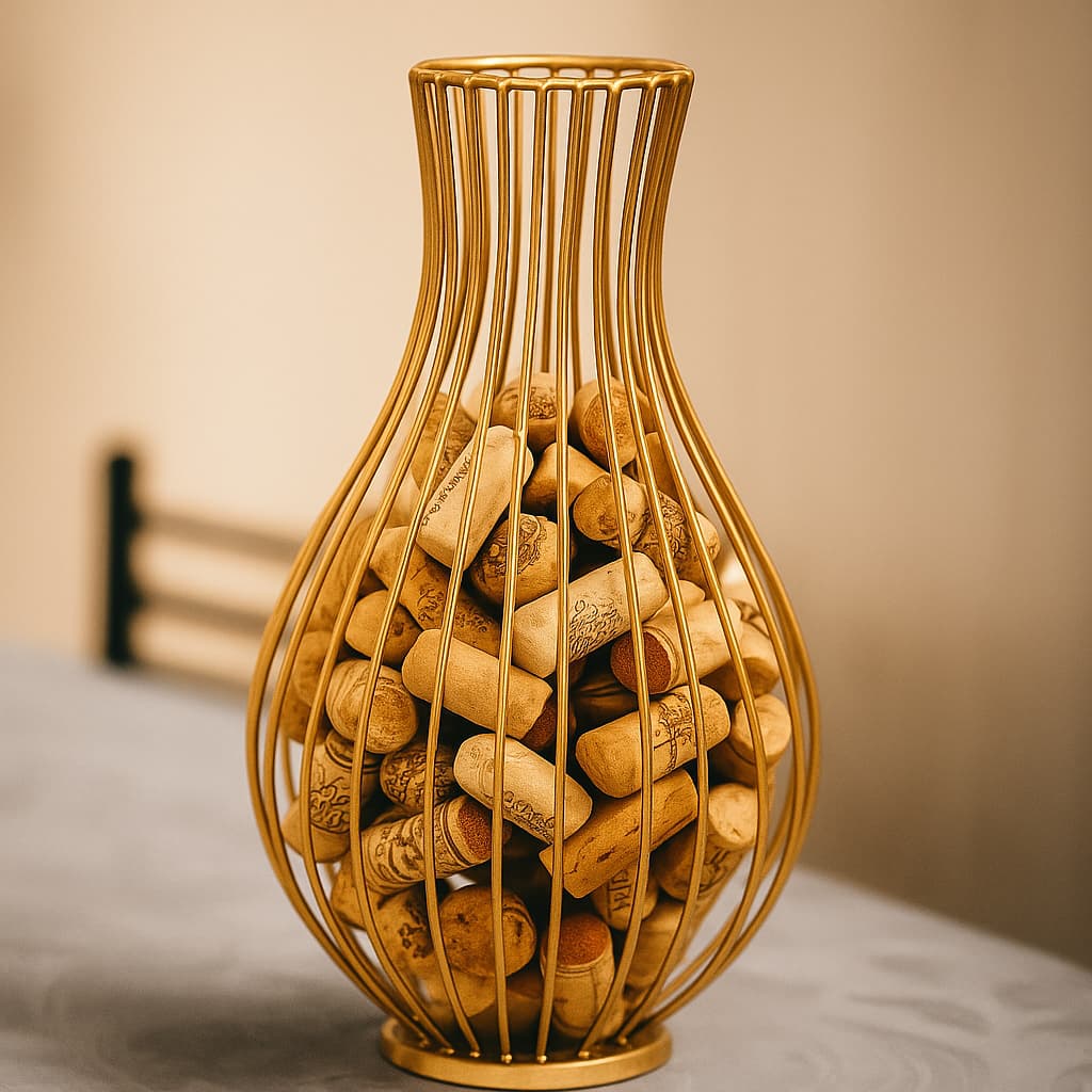 Garrafa Em Gota Porta Rolhas de Vinho Feito em Ferro Aramado Pintura Eletrostática