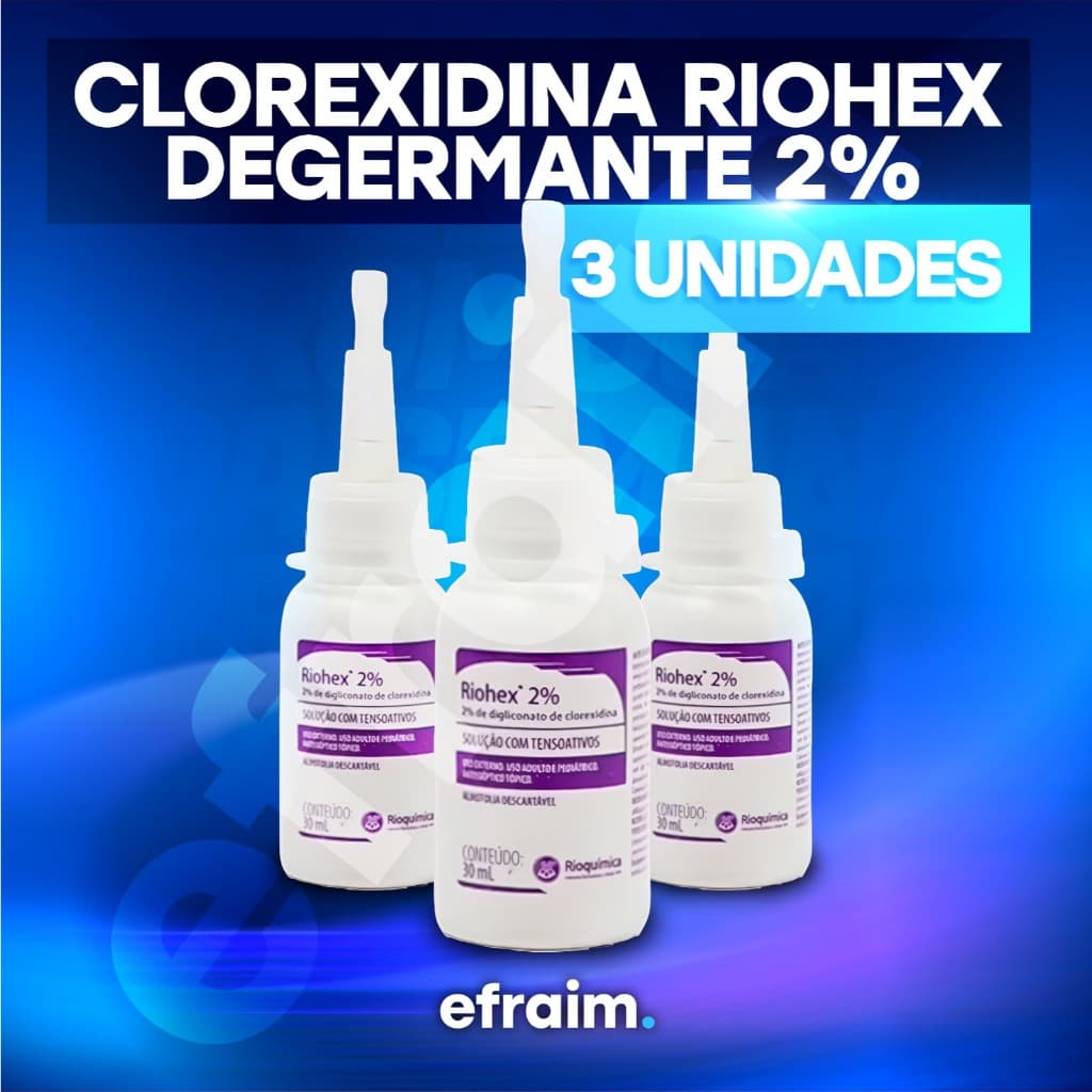 Almotolia 100ml Riohex 2% Clorexidina Degermante - Kit 1 a 3 Unidades