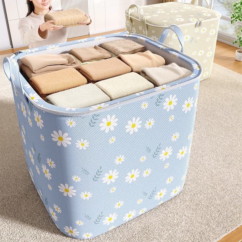 【3pcs】Saco De Armazenamento 185L/145L/115L Tamanho Grande Dobrável Cesta De Lavanderia Caixa De Roupas Para Colcha