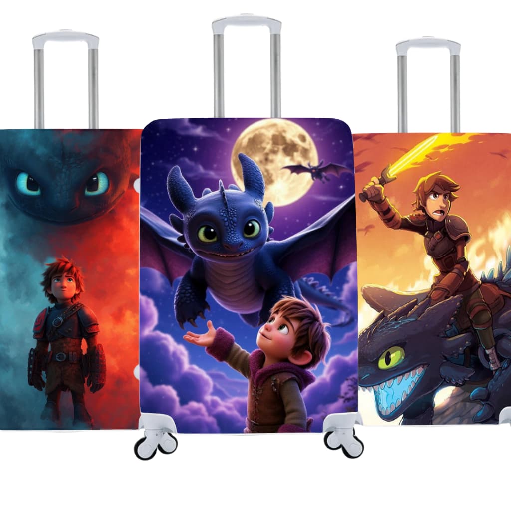 Capa de Mala Personalizada Como Treinar o Seu Dragão estilo e Proteção Para Suas Viagens