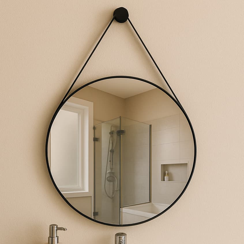 Espelho Redondo Adnet Decorativo Suspenso de Parede 25cm + Pino