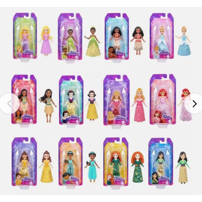 Boneca Disney Mini 9cm Mattel Original | Princesas Disney Mini Colecionáveis