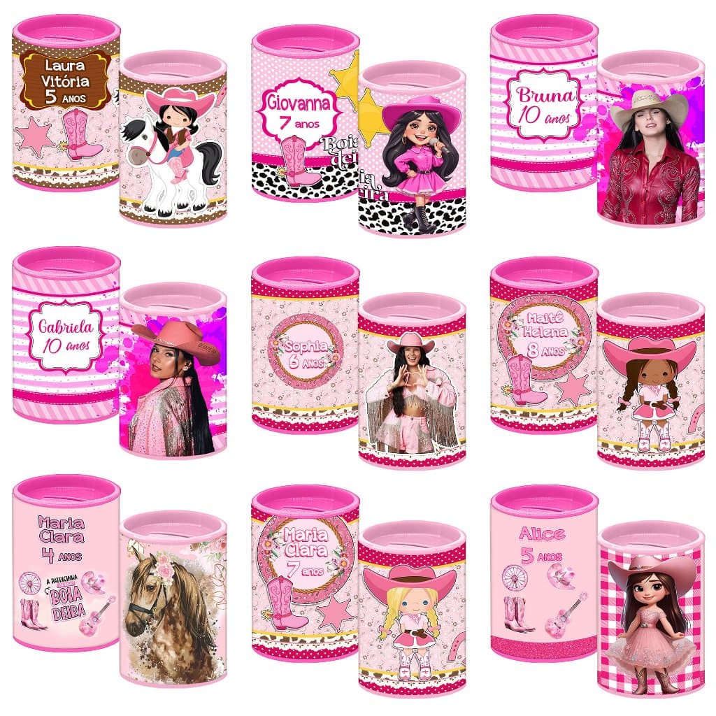 Cofrinho Personalizados Ana Castela Cofre Boiadeira Lembrancinha Festa Aniversário Menina Cavalo