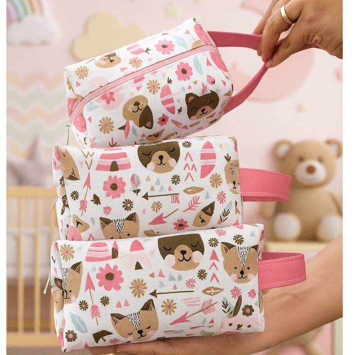 Kit 3 Peças Necessaire Organizadora necessaire infantil menina  necesser menino com alça