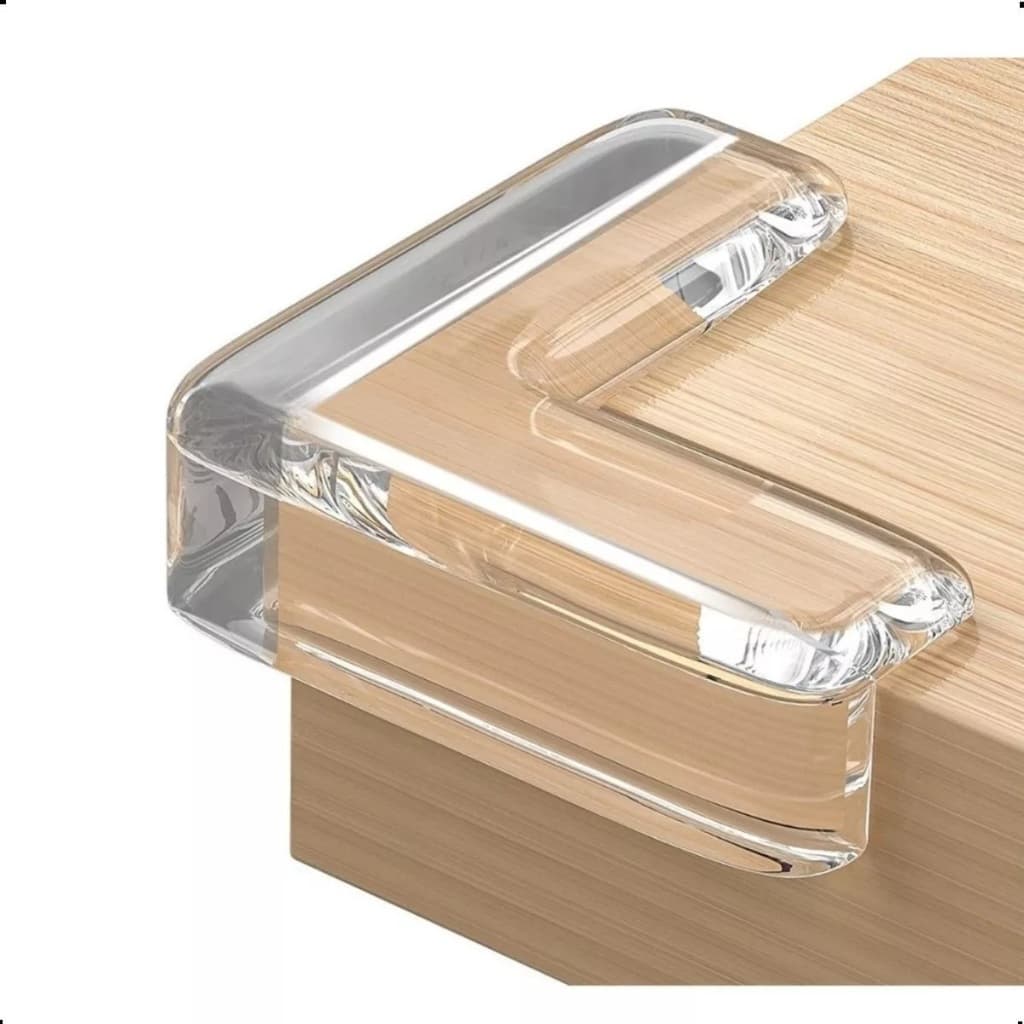 Kit 8 Protetor Quina Canto Cantoneira Silicone Proteção Bebê Idosos com Adesivo Auto Colante