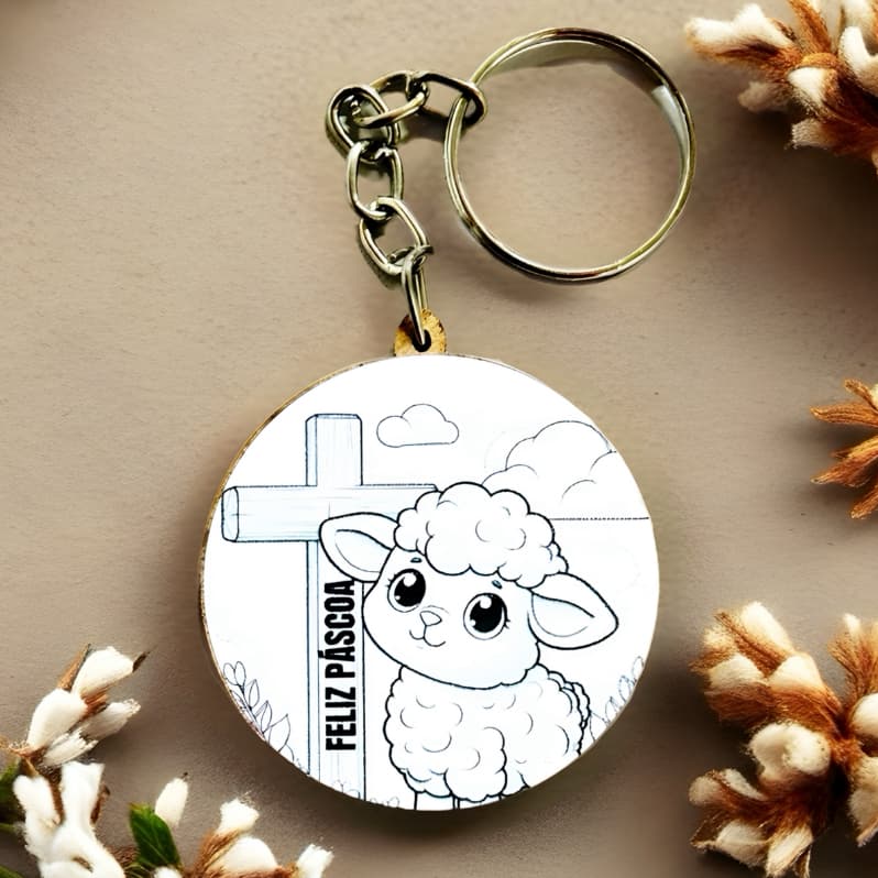 KIT CHAVEIRO OVELHA  PÁSCOA EM MDF PARA PINTURA, DECORAÇÃO, FESTA