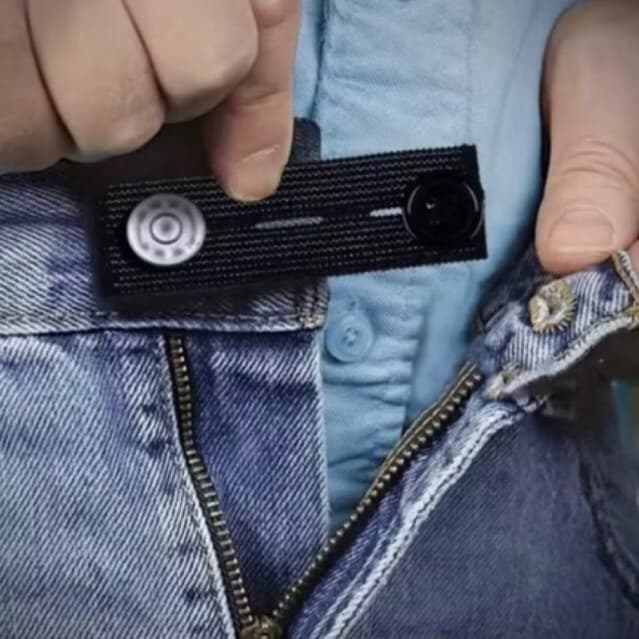extensor De Calça jeans ajustavel Grávidas  Gestante  gestaçâo Elástico aumenta medidas