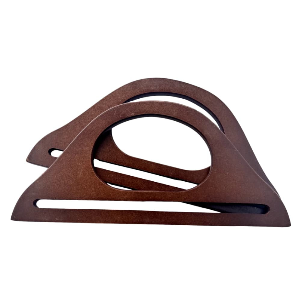 Par De Alça Madeira Para Bolsa De Crochê