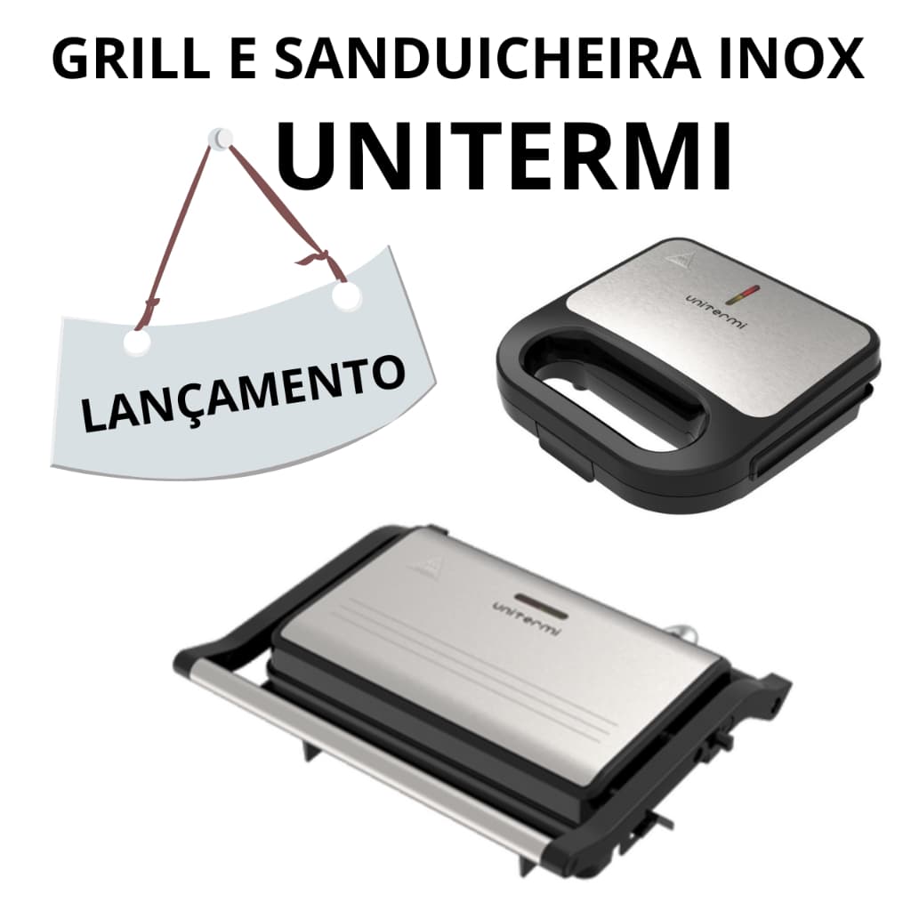 Sanduicheira e Grill  inox Unitermi 220V e 127V