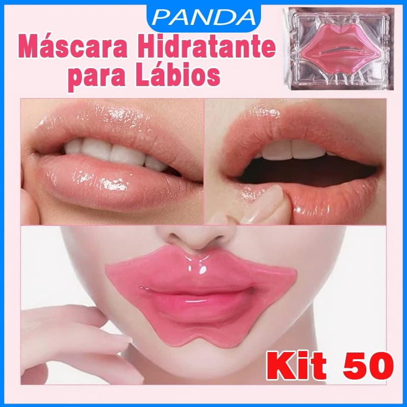 Kit 10-50 Máscaras Labiais de Colágeno e Mel de colágeno - Hidratação Cristalina com cristal hidratante para lábios