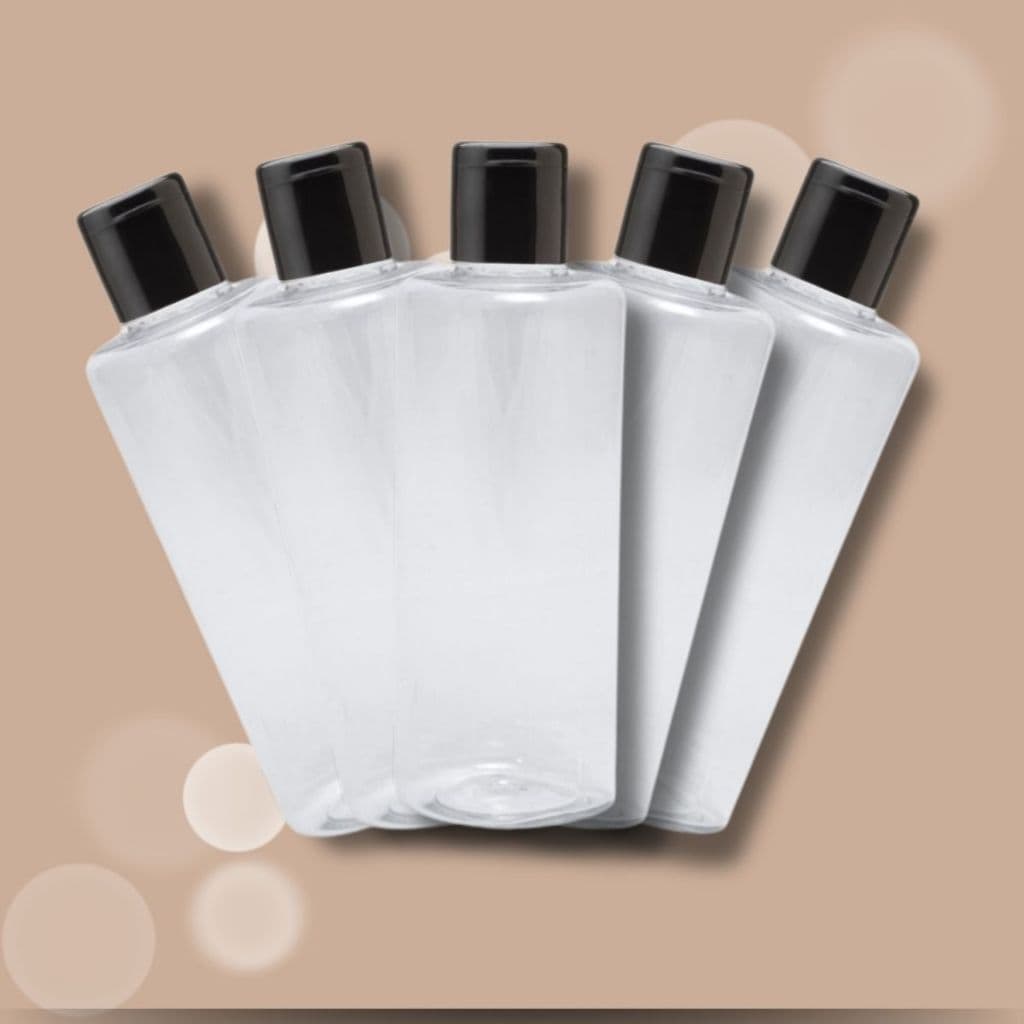 Kit 5 Frascos Viagem Internacional Plástico Transparente de 100ml