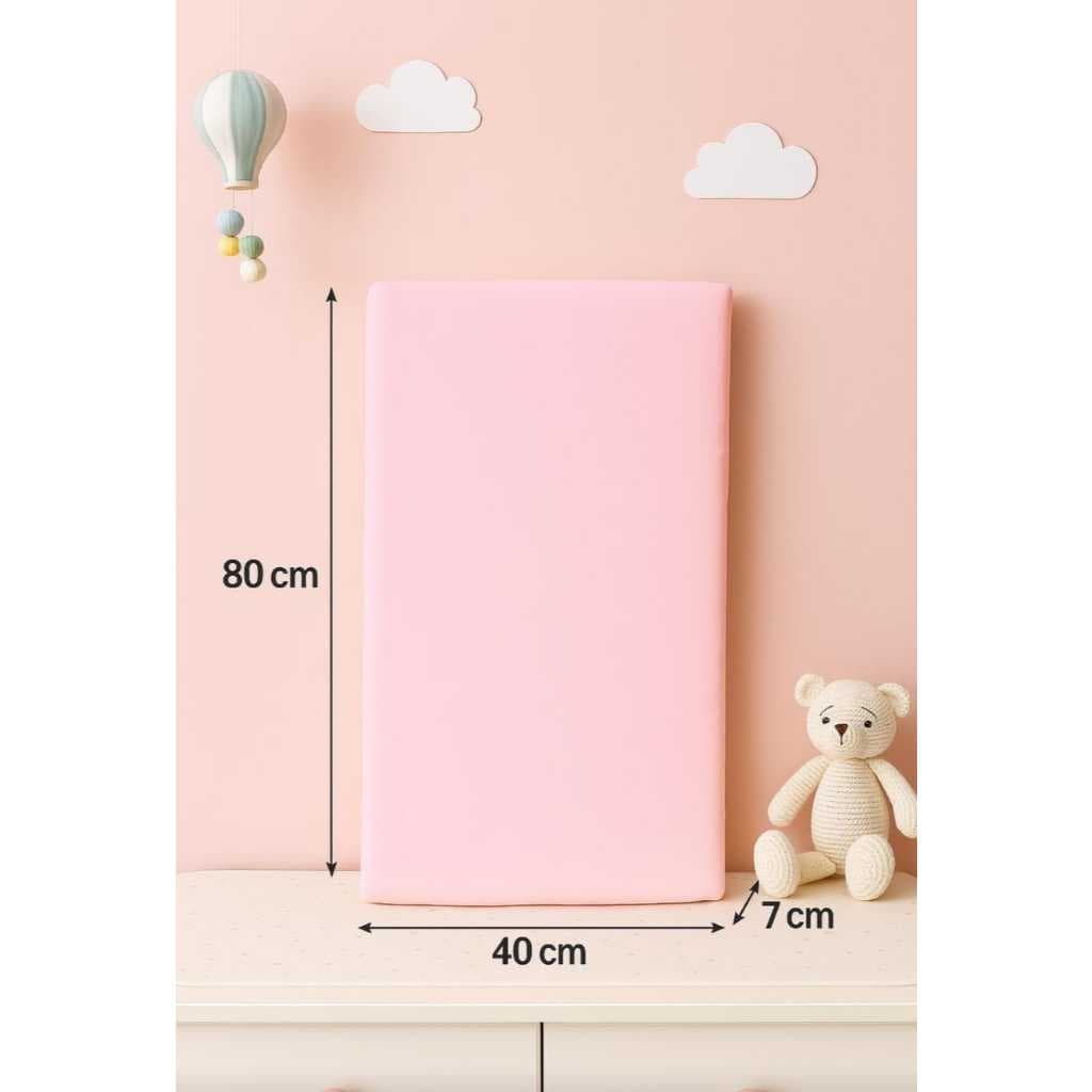 Colchão para Moisés mini Berço Rosa bebe Super Macio 80x40x4cm Capa Removível